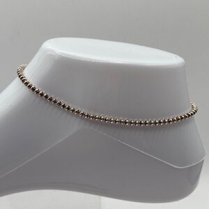 Milor Italy Sterling Silver 925 Bead Ankle Bracelet Minimalist Bohemian